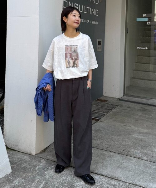 CIAOPANIC TYPY（チャオパニックティピー）の「【ユニセックス】接触冷感ジャガードタックストレートパンツ（その他パンツ・レディース・ネイビー/チャコールグレー/アイボリー・LARGE/MEDIUM）」の6枚目の写真