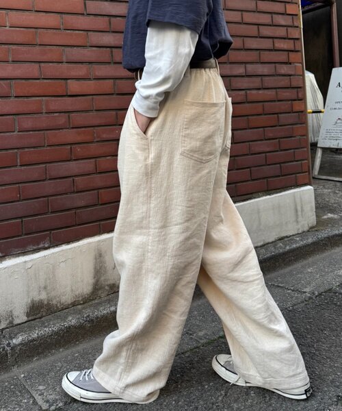 CIAOPANIC TYPY（チャオパニックティピー）の「【ユニセックス】接触冷感ジャガードタックストレートパンツ（その他パンツ・レディース・ネイビー/チャコールグレー/アイボリー・LARGE/MEDIUM）」の9枚目の写真