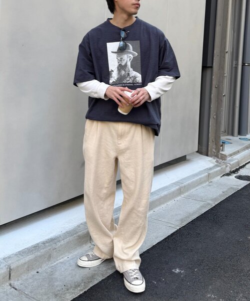 CIAOPANIC TYPY（チャオパニックティピー）の「【ユニセックス】接触冷感ジャガードタックストレートパンツ（その他パンツ・レディース・ネイビー/チャコールグレー/アイボリー・LARGE/MEDIUM）」の10枚目の写真