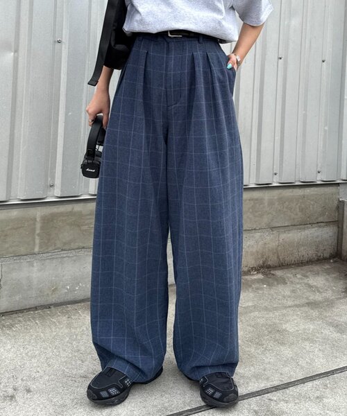 CIAOPANIC TYPY（チャオパニックティピー）の「【ユニセックス】接触冷感ジャガードタックストレートパンツ（その他パンツ・レディース・ネイビー/チャコールグレー/アイボリー・LARGE/MEDIUM）」の13枚目の写真