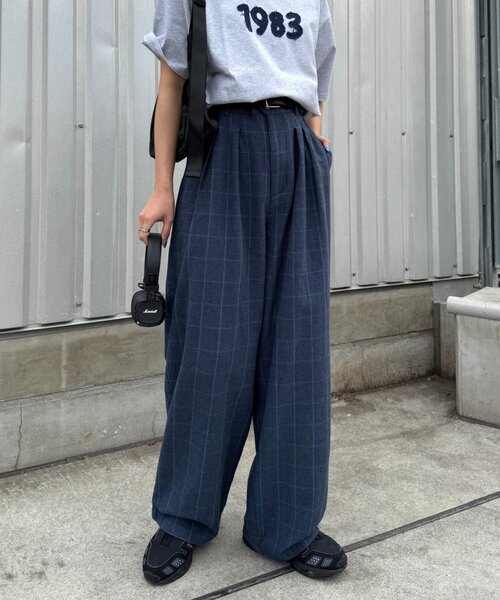 CIAOPANIC TYPY（チャオパニックティピー）の「【ユニセックス】接触冷感ジャガードタックストレートパンツ（その他パンツ・レディース・ネイビー/チャコールグレー/アイボリー・LARGE/MEDIUM）」の14枚目の写真