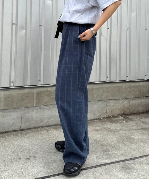 CIAOPANIC TYPY（チャオパニックティピー）の「【ユニセックス】接触冷感ジャガードタックストレートパンツ（その他パンツ・レディース・ネイビー/チャコールグレー/アイボリー・LARGE/MEDIUM）」の15枚目の写真