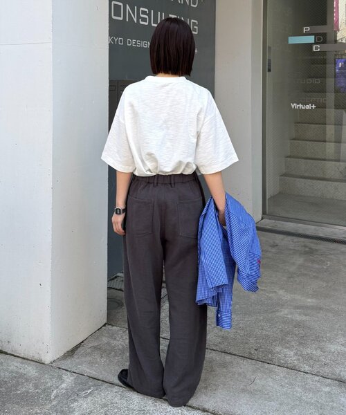 CIAOPANIC TYPY（チャオパニックティピー）の「【ユニセックス】接触冷感ジャガードタックストレートパンツ（スラックス・メンズ・ネイビー/チャコールグレー/アイボリー・LARGE/MEDIUM）」の11枚目の写真