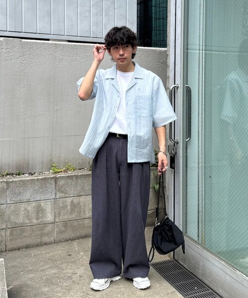 CIAOPANIC TYPY（チャオパニックティピー）の「【ユニセックス】接触冷感ジャガードタックストレートパンツ（スラックス・メンズ・ネイビー/チャコールグレー/アイボリー・LARGE/MEDIUM）」の12枚目の写真