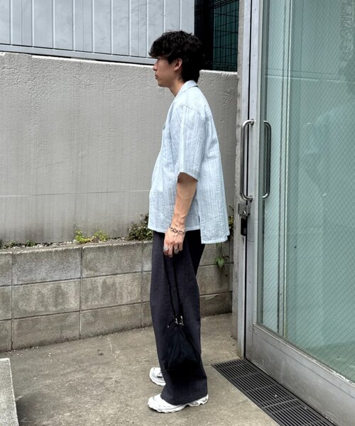 CIAOPANIC TYPY（チャオパニックティピー）の「【ユニセックス】接触冷感ジャガードタックストレートパンツ（スラックス・メンズ・ネイビー/チャコールグレー/アイボリー・LARGE/MEDIUM）」の13枚目の写真