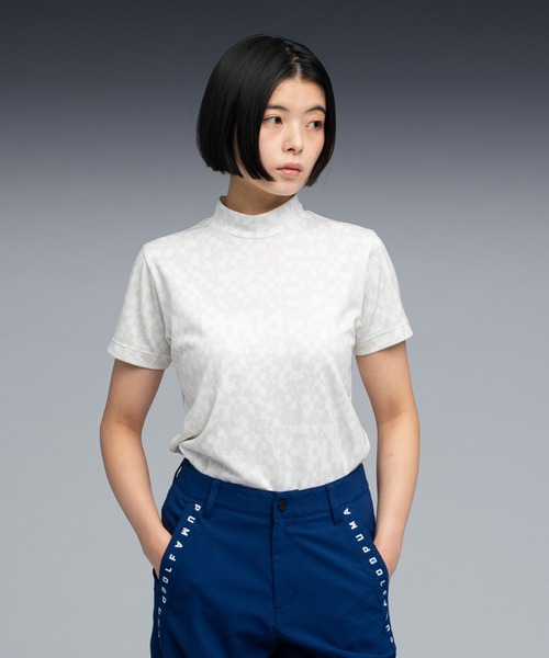 PUMA(プーマ)の「PUMA プーマ ウィメンズ ゴルフ PB グラフィック モックネック 半袖 シャツ(Tシャツ/カットソー・レディース・ホワイト系その他/ブルー系その他・SMALL/MEDIUM/LARGE/X-LARGE)」の2枚目の写真