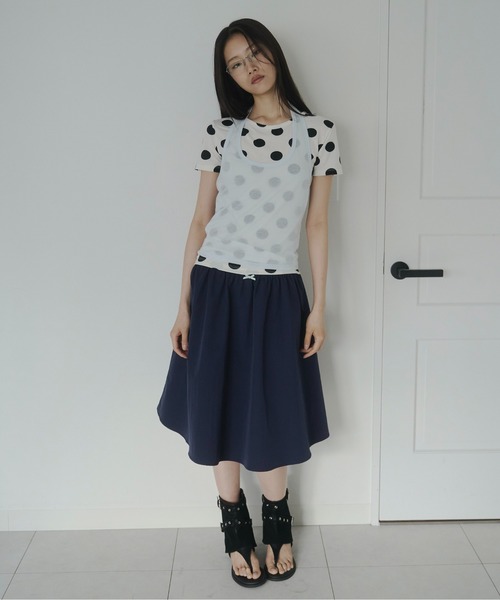 FEKETE(フェケテ)の「polka dot tee / ドットTシャツ(Tシャツ/カットソー・レディース・ホワイト/ブラック・MEDIUM/SMALL/LARGE)」の5枚目の写真
