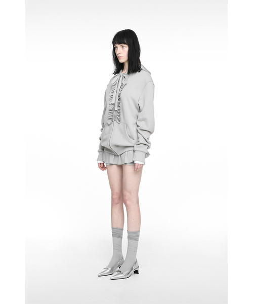 NACHE（ナチェ）の「RUFFLE HOODIE ZIP-UP BLACK（パーカー・レディース・その他・0/1）」の4枚目の写真