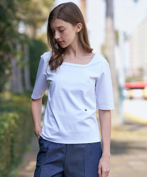 DRESSTERIOR(ドレステリア)の「【接触冷感/UVカット/抗菌防臭/しわ防止】クールデオドラント スクエアネックプルオーバー(Tシャツ/カットソー・レディース・ホワイト/ブルー系その他/ブラック/ブラウン系その他・34/36/38)」の8枚目の写真