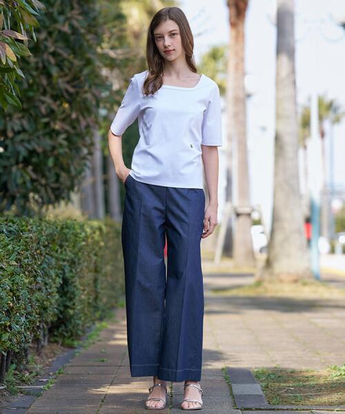 DRESSTERIOR(ドレステリア)の「【接触冷感/UVカット/抗菌防臭/しわ防止】クールデオドラント スクエアネックプルオーバー(Tシャツ/カットソー・レディース・ホワイト/ブルー系その他/ブラック/ブラウン系その他・34/36/38)」の18枚目の写真
