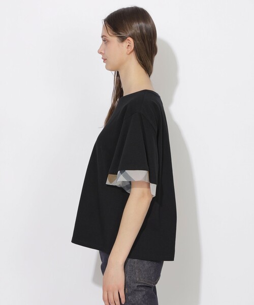 CB CRESTBRIDGE（シービークレストブリッジ）の「【Quiet checkシリーズ】シトラテックハーフフレアスリーブT（Tシャツ/カットソー・レディース・オフホワイト/ダークネイビー/ホワイト系その他/ブラック・M）」の17枚目の写真