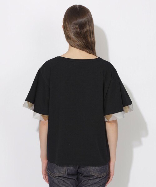 CB CRESTBRIDGE（シービークレストブリッジ）の「【Quiet checkシリーズ】シトラテックハーフフレアスリーブT（Tシャツ/カットソー・レディース・オフホワイト/ダークネイビー/ホワイト系その他/ブラック・M）」の18枚目の写真