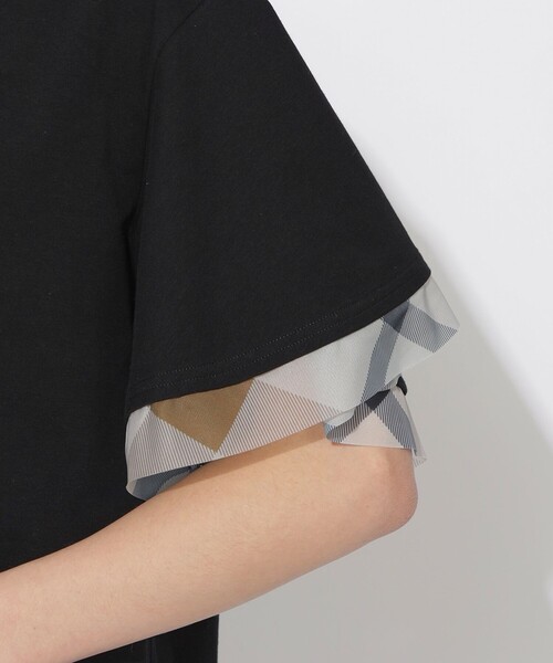 CB CRESTBRIDGE（シービークレストブリッジ）の「【Quiet checkシリーズ】シトラテックハーフフレアスリーブT（Tシャツ/カットソー・レディース・オフホワイト/ダークネイビー/ホワイト系その他/ブラック・M）」の19枚目の写真