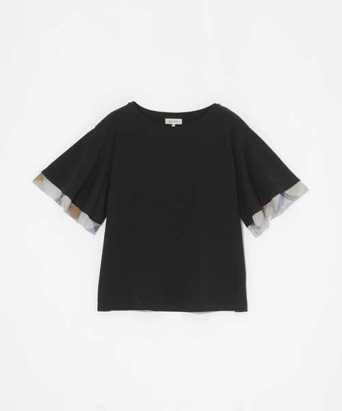 CB CRESTBRIDGE（シービークレストブリッジ）の「【Quiet checkシリーズ】シトラテックハーフフレアスリーブT（Tシャツ/カットソー・レディース・オフホワイト/ダークネイビー/ホワイト系その他/ブラック・M）」の20枚目の写真