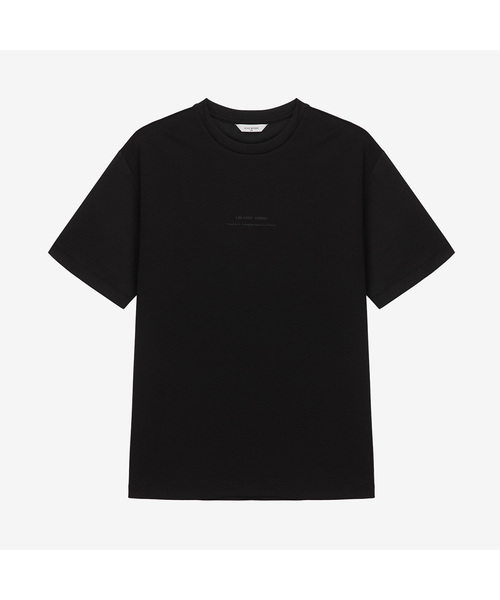 MINDBRIDGE(マインドブリッジ)の「スーピマ_レタリングセミオーバーフィットTシャツ - 2カラー MYTS3101(Tシャツ/カットソー・メンズ・ブラック/オフホワイト・100/110/95/105)」の1枚目の写真