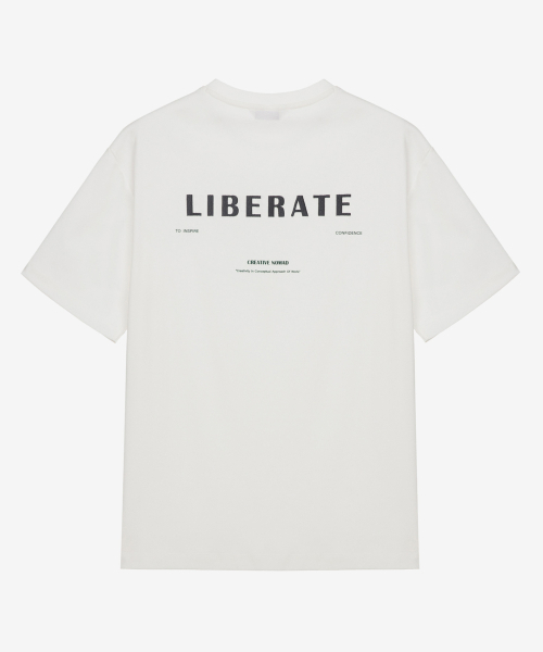 MINDBRIDGE(マインドブリッジ)の「スーピマ_レタリングセミオーバーフィットTシャツ - 2カラー MYTS3101(Tシャツ/カットソー・メンズ・ブラック/オフホワイト・100/110/95/105)」の5枚目の写真
