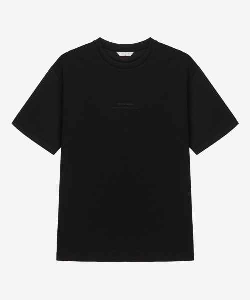 MINDBRIDGE(マインドブリッジ)の「スーピマ_レタリングセミオーバーフィットTシャツ - 2カラー MYTS3101(Tシャツ/カットソー・メンズ・ブラック/オフホワイト・100/110/95/105)」の6枚目の写真