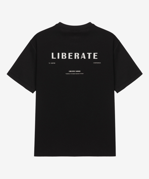 MINDBRIDGE(マインドブリッジ)の「スーピマ_レタリングセミオーバーフィットTシャツ - 2カラー MYTS3101(Tシャツ/カットソー・メンズ・ブラック/オフホワイト・100/110/95/105)」の7枚目の写真