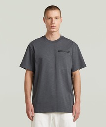 【Safari Online掲載】Distressed Zip Pocket T-Shirt/ジップポケットディテールスラブレギュラーTシャツ