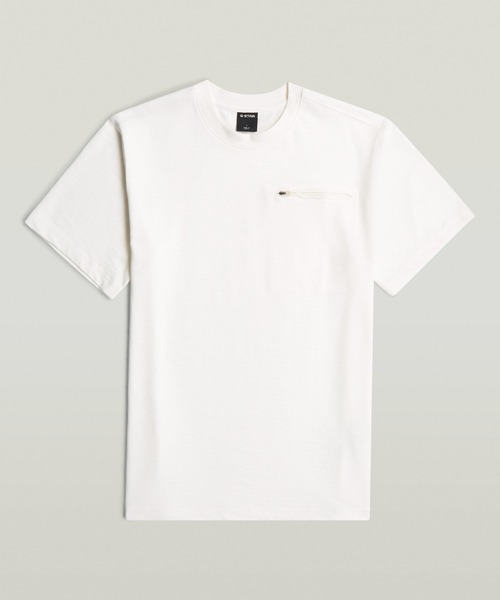 G-STAR(ジースター)の「Distressed Zip Pocket T-Shirt/ジップポケットディテールスラブレギュラーTシャツ(Tシャツ/カットソー・メンズ・オフホワイト/グレー系その他/グリーン系その他・X-LARGE/X-SMALL/LARGE/MEDIUM/SMALL)」の8枚目の写真
