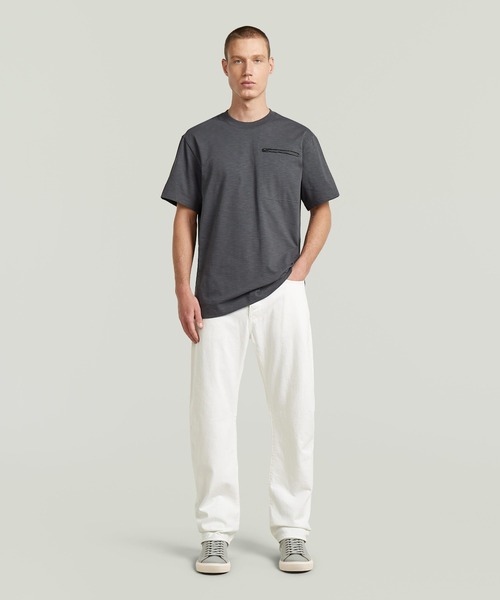 G-STAR(ジースター)の「Distressed Zip Pocket T-Shirt/ジップポケットディテールスラブレギュラーTシャツ(Tシャツ/カットソー・メンズ・オフホワイト/グレー系その他/グリーン系その他・X-LARGE/X-SMALL/LARGE/MEDIUM/SMALL)」の13枚目の写真
