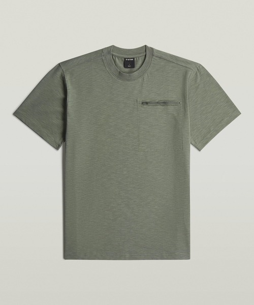 G-STAR(ジースター)の「Distressed Zip Pocket T-Shirt/ジップポケットディテールスラブレギュラーTシャツ(Tシャツ/カットソー・メンズ・オフホワイト/グレー系その他/グリーン系その他・X-LARGE/X-SMALL/LARGE/MEDIUM/SMALL)」の20枚目の写真