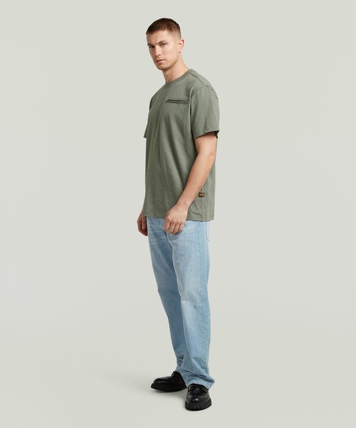 G-STAR(ジースター)の「Distressed Zip Pocket T-Shirt/ジップポケットディテールスラブレギュラーTシャツ(Tシャツ/カットソー・メンズ・オフホワイト/グレー系その他/グリーン系その他・X-LARGE/X-SMALL/LARGE/MEDIUM/SMALL)」の19枚目の写真
