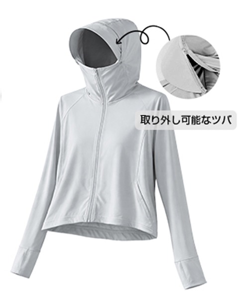 by LEGNA(バイレグナ)の「完全防備接触冷感UVカットショートパーカー(パーカー・レディース・ブルー/グレー/イエロー/ラベンダー/ピンク/ホワイト・X-LARGE/FREE)」の11枚目の写真
