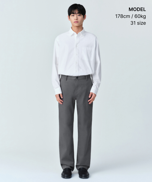 MUSINSA STANDARD（ムシンサスタンダード）の「コンフォートストレートチノパンツ[グレー]（その他パンツ・メンズ・その他・26/27/28/29/30/31/32/33/34/36/38/40/42）」の2枚目の写真