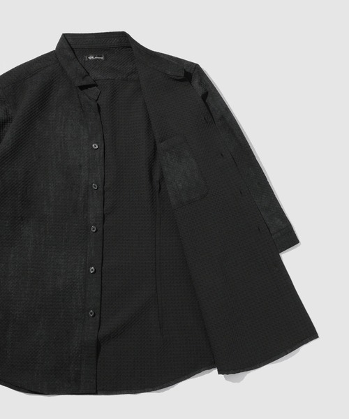 TETE HOMME(テットオム)の「TETE by TETE HOMME かすれプリント 七分袖ナローカラーシャツ(シャツ/ブラウス・メンズ・ブラック/グレー・XL/M/L)」の8枚目の写真