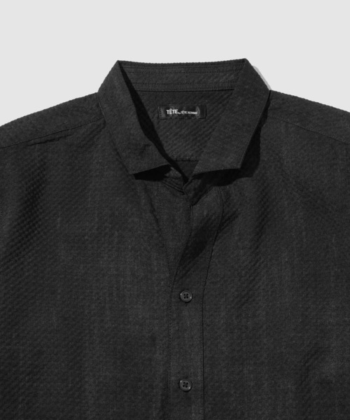 TETE HOMME(テットオム)の「TETE by TETE HOMME かすれプリント 七分袖ナローカラーシャツ(シャツ/ブラウス・メンズ・ブラック/グレー・XL/M/L)」の7枚目の写真