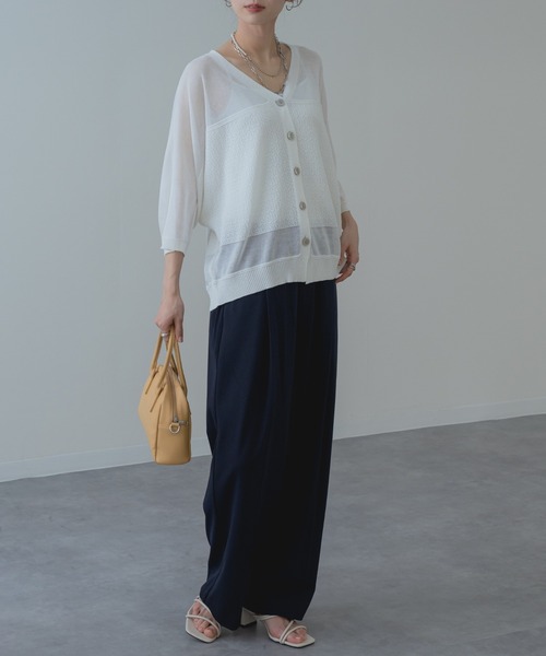 refinedworks(リファインドワークス)の「【refinedworks】ナチュラルな 透け感 の シアーカーディガン!(カーディガン/ボレロ・レディース・ホワイト/ブラウン/ブルー・FREE)」の16枚目の写真