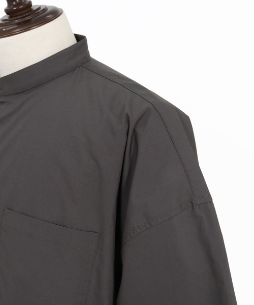 ADAM PATEK(アダムパテック)の「ADAMPATEK/ap embroidery stand collar shirt/タイプライタースタンド半袖ルーズシャツ(シャツ/ブラウス・メンズ・グレー/ホワイト/ダークグレー・2/1)」の19枚目の写真