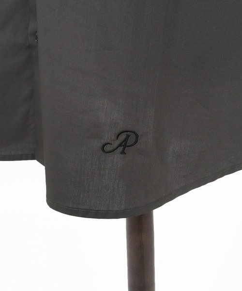 ADAM PATEK(アダムパテック)の「ADAMPATEK/ap embroidery stand collar shirt/タイプライタースタンド半袖ルーズシャツ(シャツ/ブラウス・メンズ・グレー/ホワイト/ダークグレー・2/1)」の10枚目の写真