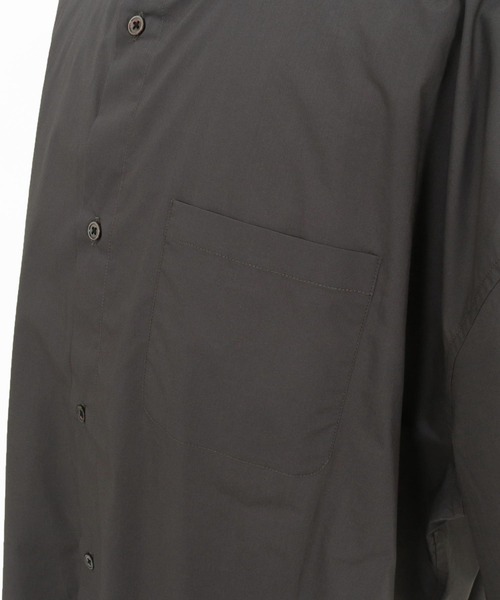 ADAM PATEK(アダムパテック)の「ADAMPATEK/ap embroidery stand collar shirt/タイプライタースタンド半袖ルーズシャツ(シャツ/ブラウス・メンズ・グレー/ホワイト/ダークグレー・2/1)」の12枚目の写真
