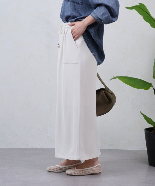 Jena espace merveilleux（ジェナ　エスパスメルヴェイユ）の「トロミナロースカート（スカート・レディース・ブラック/アイボリー/ベージュ・FREE）」の4枚目の写真