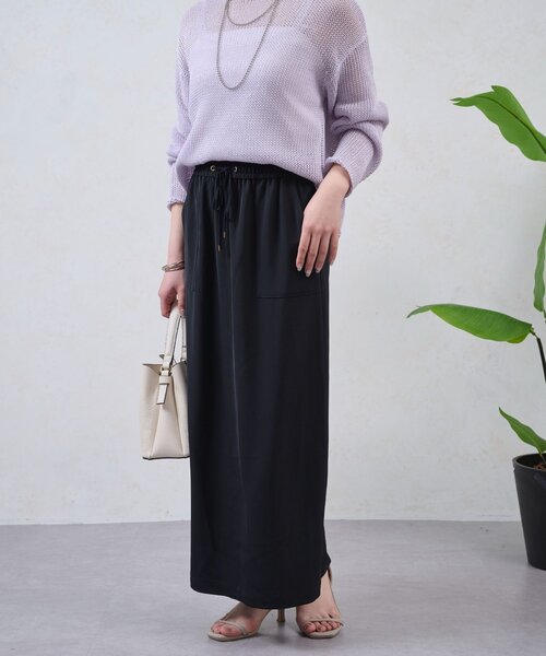 Jena espace merveilleux（ジェナ　エスパスメルヴェイユ）の「トロミナロースカート（スカート・レディース・ブラック/アイボリー/ベージュ・FREE）」の9枚目の写真