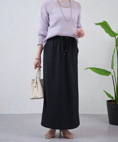 Jena espace merveilleux（ジェナ　エスパスメルヴェイユ）の「トロミナロースカート（スカート・レディース・ブラック/アイボリー/ベージュ・FREE）」の12枚目の写真