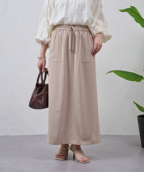 Jena espace merveilleux（ジェナ　エスパスメルヴェイユ）の「トロミナロースカート（スカート・レディース・ブラック/アイボリー/ベージュ・FREE）」の14枚目の写真