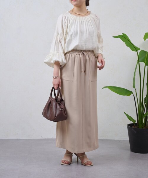 Jena espace merveilleux（ジェナ　エスパスメルヴェイユ）の「トロミナロースカート（スカート・レディース・ブラック/アイボリー/ベージュ・FREE）」の16枚目の写真