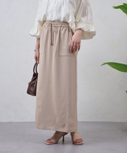 Jena espace merveilleux（ジェナ　エスパスメルヴェイユ）の「トロミナロースカート（スカート・レディース・ブラック/アイボリー/ベージュ・FREE）」の18枚目の写真