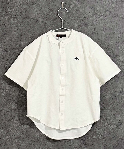 SHISKY（シスキー）の「【POLO　CHAMPS/ポロチャンプス】 ワンポイント刺繍 マルチファンクション 半袖シャツ(PL26-08))（シャツ/ブラウス・キッズ・オフホワイト/カーキ/ブラック/ベージュ/チャコール・120/130/150/160/110/140）」の2枚目の写真