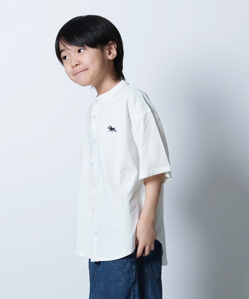 SHISKY（シスキー）の「【POLO　CHAMPS/ポロチャンプス】 ワンポイント刺繍 マルチファンクション 半袖シャツ(PL26-08))（シャツ/ブラウス・キッズ・オフホワイト/カーキ/ブラック/ベージュ/チャコール・120/130/150/160/110/140）」の6枚目の写真