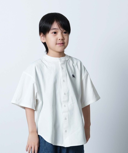 SHISKY（シスキー）の「【POLO　CHAMPS/ポロチャンプス】 ワンポイント刺繍 マルチファンクション 半袖シャツ(PL26-08))（シャツ/ブラウス・キッズ・オフホワイト/カーキ/ブラック/ベージュ/チャコール・120/130/150/160/110/140）」の9枚目の写真