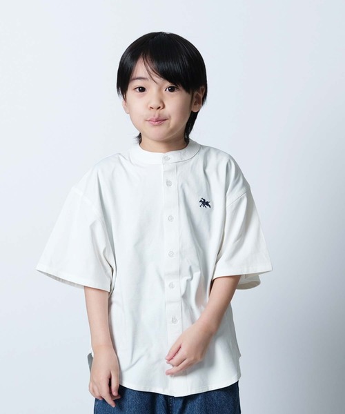 SHISKY（シスキー）の「【POLO　CHAMPS/ポロチャンプス】 ワンポイント刺繍 マルチファンクション 半袖シャツ(PL26-08))（シャツ/ブラウス・キッズ・オフホワイト/カーキ/ブラック/ベージュ/チャコール・120/130/150/160/110/140）」の10枚目の写真