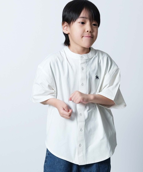 SHISKY（シスキー）の「【POLO　CHAMPS/ポロチャンプス】 ワンポイント刺繍 マルチファンクション 半袖シャツ(PL26-08))（シャツ/ブラウス・キッズ・オフホワイト/カーキ/ブラック/ベージュ/チャコール・120/130/150/160/110/140）」の12枚目の写真