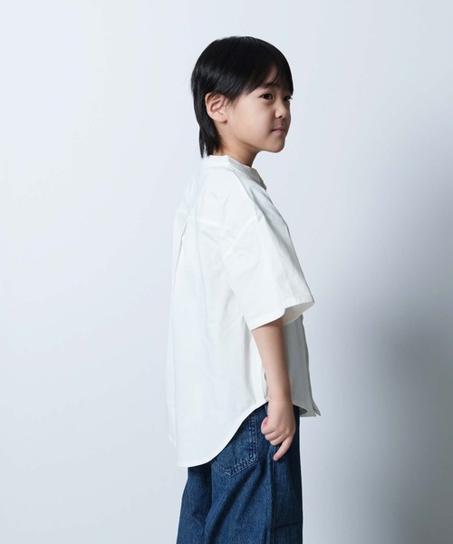 SHISKY（シスキー）の「【POLO　CHAMPS/ポロチャンプス】 ワンポイント刺繍 マルチファンクション 半袖シャツ(PL26-08))（シャツ/ブラウス・キッズ・オフホワイト/カーキ/ブラック/ベージュ/チャコール・120/130/150/160/110/140）」の13枚目の写真