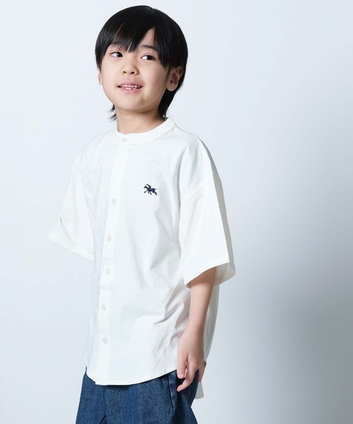 SHISKY（シスキー）の「【POLO　CHAMPS/ポロチャンプス】 ワンポイント刺繍 マルチファンクション 半袖シャツ(PL26-08))（シャツ/ブラウス・キッズ・オフホワイト/カーキ/ブラック/ベージュ/チャコール・120/130/150/160/110/140）」の16枚目の写真