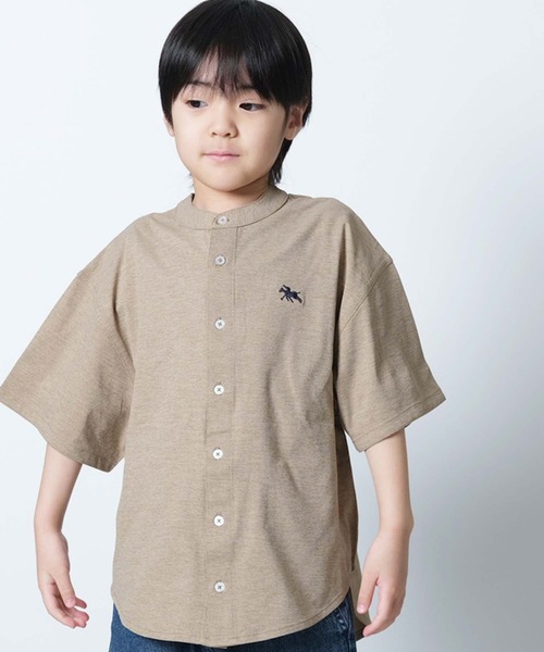 SHISKY（シスキー）の「【POLO　CHAMPS/ポロチャンプス】 ワンポイント刺繍 マルチファンクション 半袖シャツ(PL26-08))（シャツ/ブラウス・キッズ・オフホワイト/カーキ/ブラック/ベージュ/チャコール・120/130/150/160/110/140）」の17枚目の写真