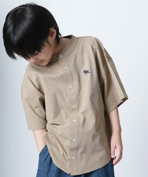 SHISKY（シスキー）の「【POLO　CHAMPS/ポロチャンプス】 ワンポイント刺繍 マルチファンクション 半袖シャツ(PL26-08))（シャツ/ブラウス・キッズ・オフホワイト/カーキ/ブラック/ベージュ/チャコール・120/130/150/160/110/140）」の19枚目の写真